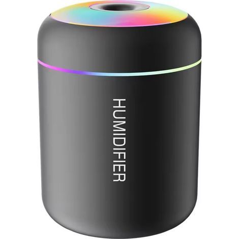Mini Humidificateur d’Air USB 180ML - Diffuseur d’Huiles Essentielles, Brumisateur Silencieux LED, Aromathérapie pour Chambre, Bureau, Voiture - Noir (1/5)
