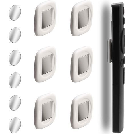 6er-Pack magnetische Fernbedienungshalterung – ultradünner Wandorganizer für Zuhause, Büro und Schule, kein Bohren erforderlich, vielseitige Aufbewahrungslösung (Weiß) (1/5)