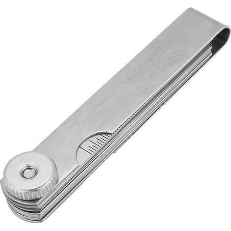 Righello in acciaio inossidabile da 75 mm, strumento di lettura combinato metrico e imperiale per misurare la larghezza dell'intercapedine e lo spessore (0,05-1,00 mm). (1/5)