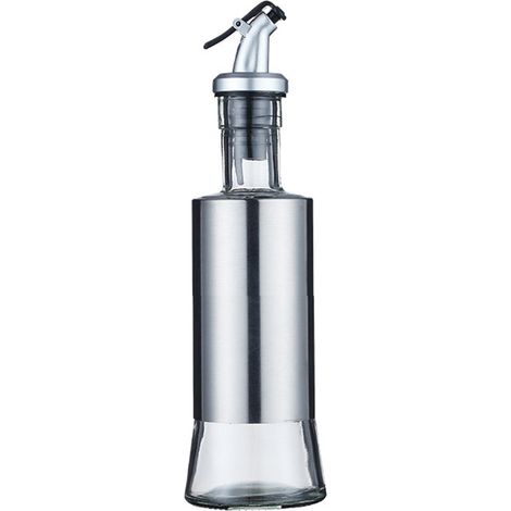 Bouteille À Huile - Verre Trempé Et Acier Inoxydable - Doseur À Huile Et Vinaigre Pour Cuisine - 500 ml - 1 Pièce (1/3)