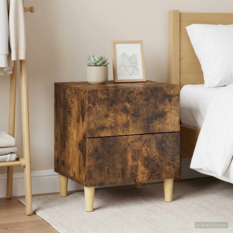 vidaXL Bedside Table 2 pcs Smoked Oak 43 x 34.5 x 48 cm (1/5)