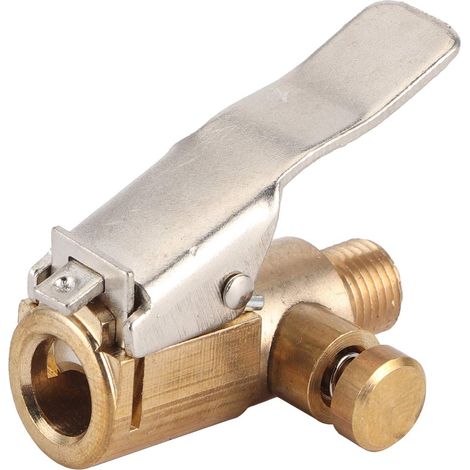 Mandrin Pneumatique avec Clip Adaptateur, Mandrin de Gonflage de Pneu, Extrémité de Tuyau, Connecteur de Pince de Gonflage Rapide pour Gonflage de Voiture et de Moto (1/5)