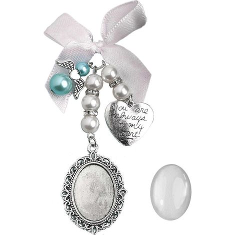 Ovaler Glasfotorahmen mit Cabochon und Anhänger, ideal für Weihnachtsbasteleien.