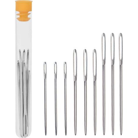Set mit 9 großen Sticknadeln (7 cm, 6 cm, 5,2 cm) für alle Handarbeiten wie Stricken, Sticken, Nähen und Kreuzstich (1/5)