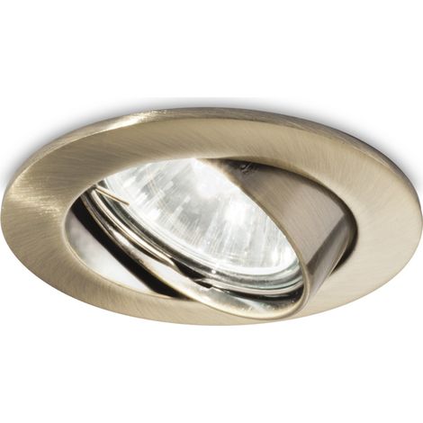 3 Faretti Incasso Swing Metallo Ottone Brunito 1 Luce Gu10 (1/2)