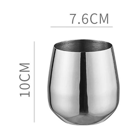 Verre à pied en acier inoxydable 304 (500 ml, argenté), idéal pour le vin, les bars, les restaurants et la consommation à domicile.