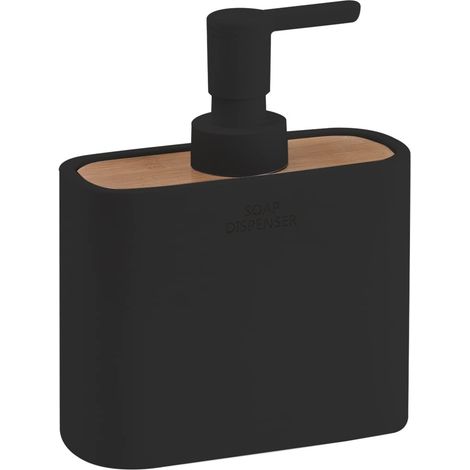 GEDY Melbourne Dispenser Sapone in Resina Colore Nero, Dimensioni 15,7 x 12,8 x 5,6 cm e Peso 0,498 kg (1/3)
