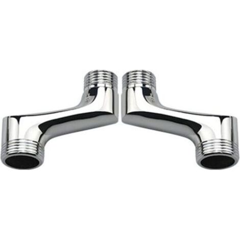 Codo de ducha para encimera, reductor de codo de latón, brazo giratorio ajustable, codo de pared para encimera, accesorio descentrado de 1/2" y 3/4", cromo-crezuo
