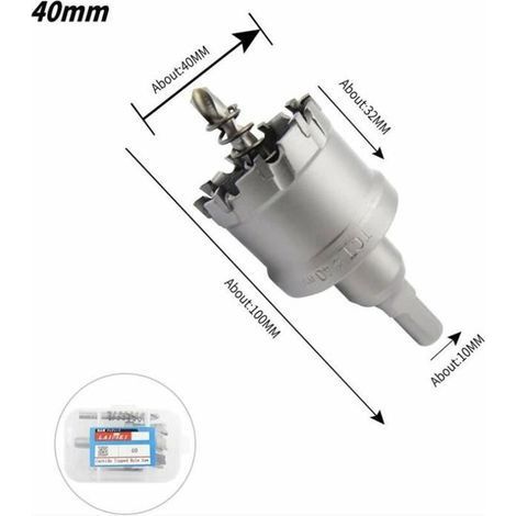 HONORNIC - Scie cloche bimétallique en carbure de qualité industrielle en une seule pièce Scie cloche en acier inoxydable (41 mm) (1/4)