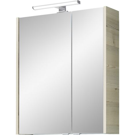 Pelipal Spiegelschrank Quickset 85-III LED-Aufsatzleuchte Polar Pinie 60 cm Spiegelschrank (1/3)