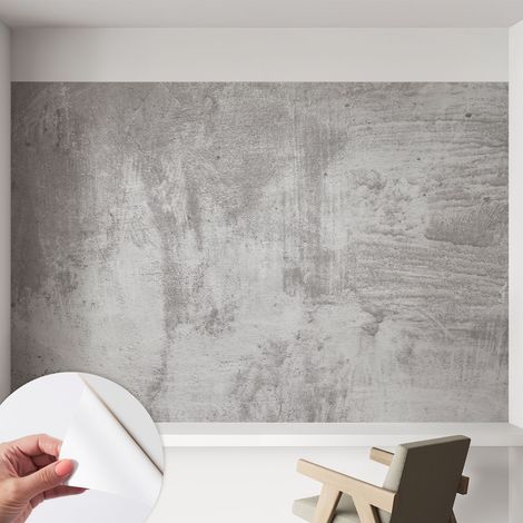 Papier peint autocollant à motifs décoratifs pour salon chambre et bureau Décoration murale élégante avec colle Béton brut 152x104 cm (1/5)