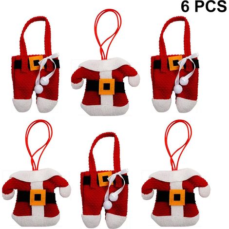 Porte-Couverts De Noel - Ensemble De 6 Housses En Feutre Pour Couteaux Fourchettes Et Cuilleres - Décoration De Table Festive (1/5)
