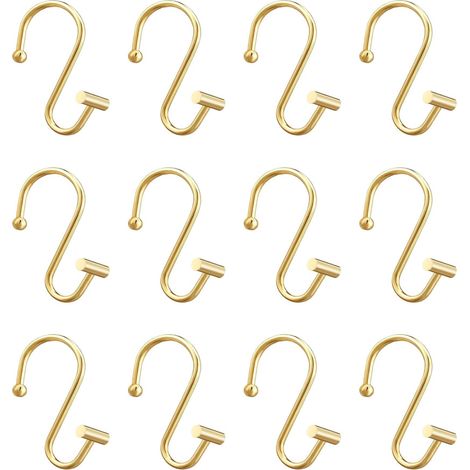 Elegantes anillas para cortinas de baño, 12 unidades, - Dorado