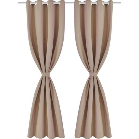 Maison Exclusive - Tende Oscuranti Blackout Crema con Anelli di Metallo 135 x 245 cm 2 pz