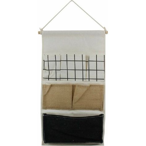 Trade Shop - Organizador Objetos Cuelta 6 Bolsillos Tela De Baño Habitación Multiusos 10479 - (1/2)