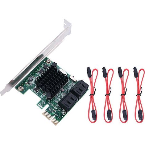 Carte d'extension SATA, adaptateur SATA III PCIe 1x vers 4 ports SATA 3.0