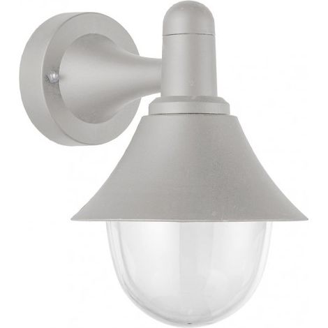 Applique mentolo per esterni 1xe27 grigio ip44 policarbonato   25x18,1x23,2 cm (1/2)