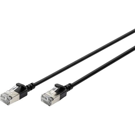 Digitus DK-1632-A-003S-BL RJ45 Câble réseau, câble patch CAT 6a F/FTP 0.3 m noir code couleur, blind