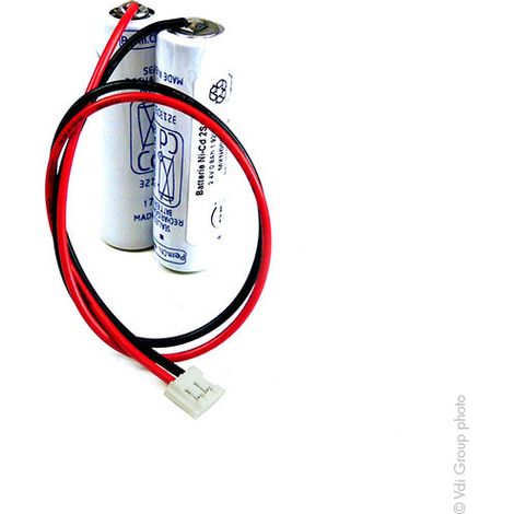 Batterie d'éclairage de secours - NX - 2 x AA 2S1P ST1 F200 - 2,4 V - 800 mAh - Connecteur JST