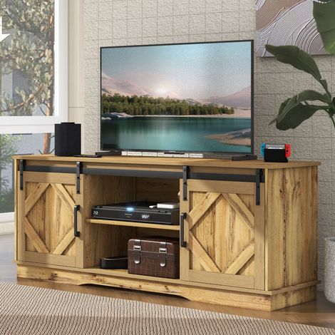 Mobile TV con ante scorrevoli, 150 x 40 x 60 cm, marrone rustico HAVRYA (1/5)