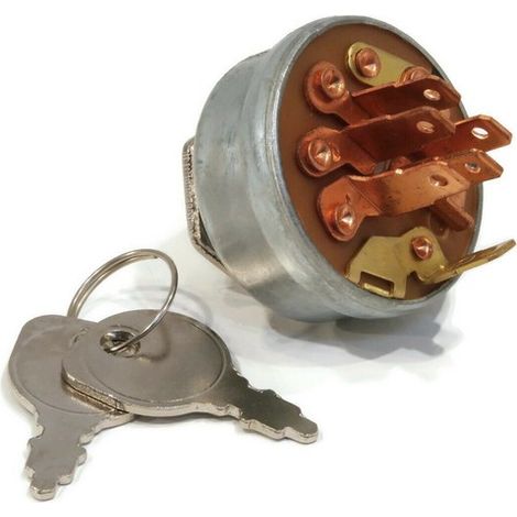 Contacteur à clé pour tracteur tondeuse – 6 bornes, 3 positions – Compatible moteurs Kohler CH640/CH641/CH680 – Montage diamètre 15.8 mm – Toro (1/2)