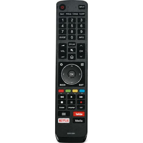 Télécommande TV de Remplacement Compatible VU et Hisense, Modèle EN3Y39H, Sans Configuration (1/5)