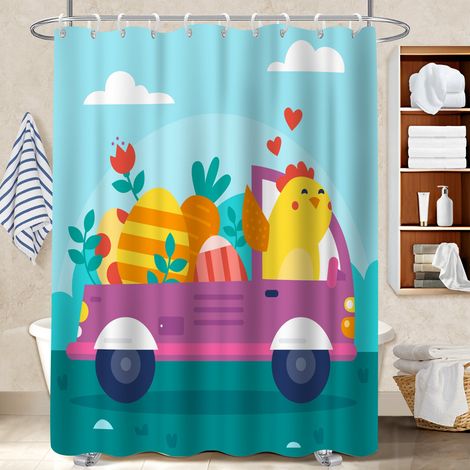 Rideau de douche imperméable en polyester 180x180 cocooning séparation douche pour mobi (1/5)