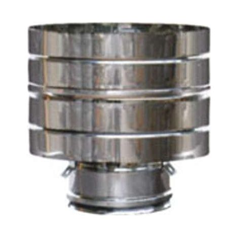MARAL TERMINALE PARAVENTO INOX 10-15 DP DOPPIA PARETE AISI 316L-V2 INTERNO AISI 304 ESTERNO LUCIDO ISOLAMENTO LANA DI ROCCIA 25 MM PROTEZIONE ANTIVENTO colore Acciaio (1/2)