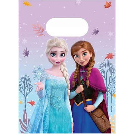 Sacchetti regalo di carta per compleanno di Frozen con Elsa e Anna, 4 pezzi. (1/2)