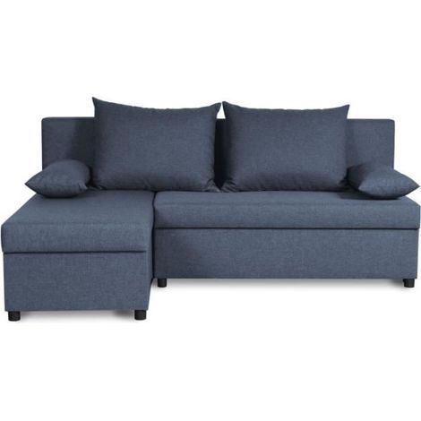 Canapé d'angle réversible – Tissu Bleu – L 192 x P 143 x H 79 cm – JOSS - Fabriqué en Ukraine (1/4)