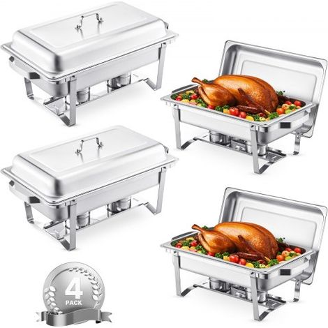 Chauffe-Plat 4PCs 7 - 5 L - Buffet Chauffant Rectangulaire (1/5)