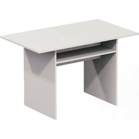 Dmora - Consolle allungabile Agrippino, Tavolo da pranzo con apertura a libro, Consolle multiuso allungabile, 100% Made in Italy, 120x70h75 cm, Bianco (1/5)