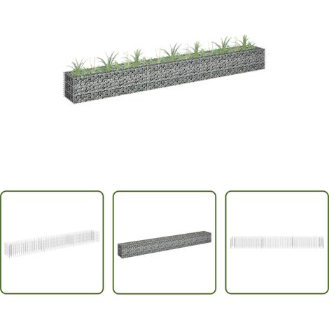 Bordure de jardin - Lit surélevé à gabion Acier galvanisé 270x30x30 cm (1/5)