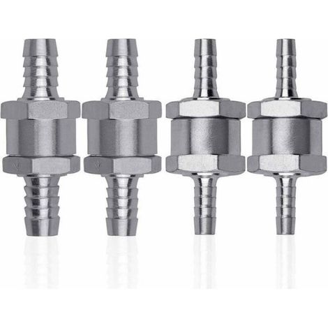 Clapet Anti-Retour - Alliage D'aluminium - 6 mm 8 mm 10 mm 12 mm - Pour Systèmes Carburant Essence Diesel - Lot De 4 (1/4)