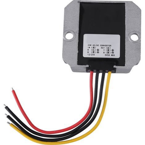 Convertisseur Abaisseur DC-DC 12V/24V vers 5V 5A 25W pour Voiture et Camion (1/5)