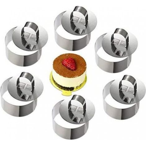 Cercle À Pâtisserie - Acier Inoxydable - Diamètre 8 cm - Hauteur 4 cm - Lot De 6 (1/4)