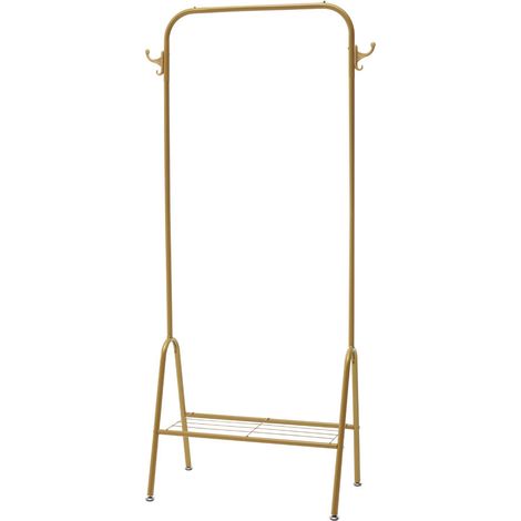 Gold Freestanding Clothes Rack with Bottom Shelf (1/4)