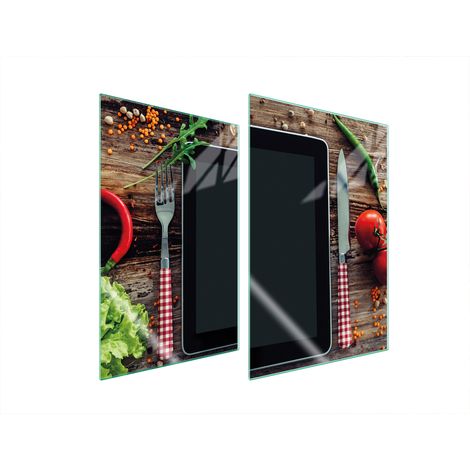 Plaque de protection en verre pour cuisine 2x35x52 (1/5)
