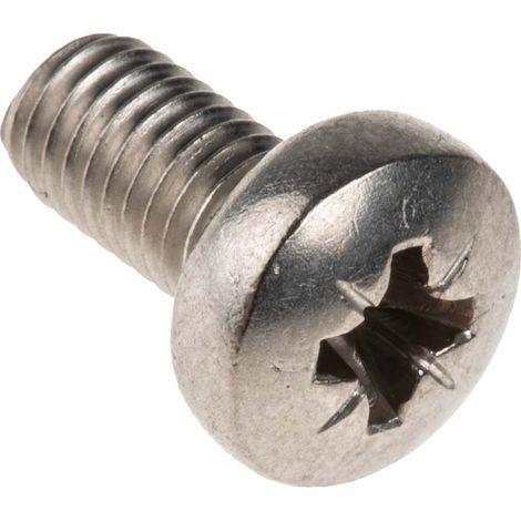 Vis à métaux RS PRO M5 à tête Cylindrique Pozidriv en Acier Inoxydable, 10mm ( Prix pour Sachet de 100 )