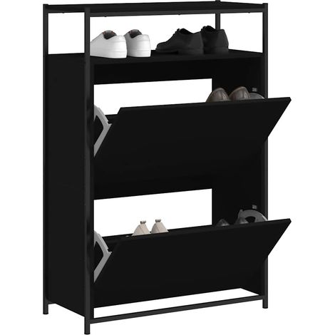 Schuhschrank Schwarz 75x34x112 cm Holzwerkstoff