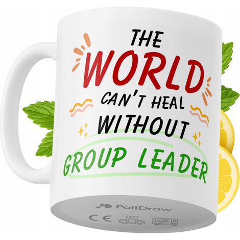 Taza de café/té divertida y humorística para líderes de grupo. Taza con diseño gráfico y texto gracioso para cumpleaños, santos y días festivos. Taza premium para ocasiones especiales en casa, la ofic (1/5)