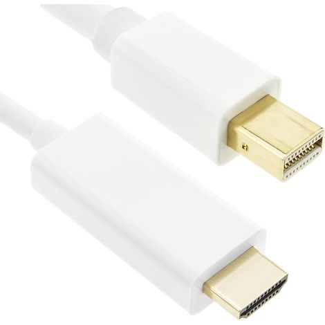 BeMatik - Adaptateur Mini DisplayPort male vers HDMI câble male 1 m (1/5)