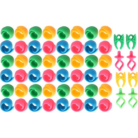 56 clips de canette en silicone, des boucles de canette pour empêcher les extrémités du fil de tomber et des clips de fixation de canette. (1/5)
