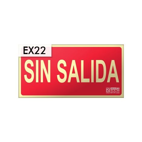 Placa señalización "sin salida"