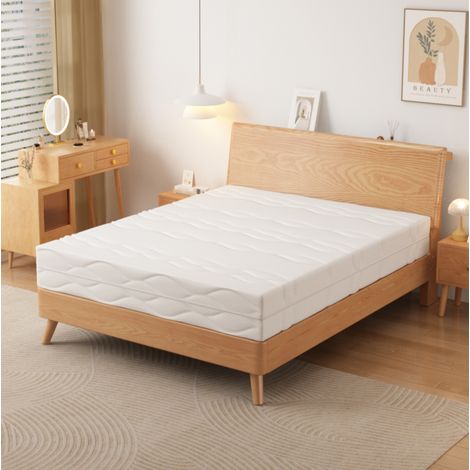 Taschenfederkernmatratze 180x200x20 cm weiß/grau aus Schaumstoff und Federkern mit 7 Zonen und Wendeseiten H3/H4 (1/5)
