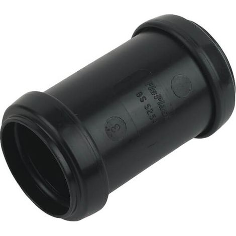 FloPlast 32mm Push Fit Waste Coupling - Black Polypropylene
