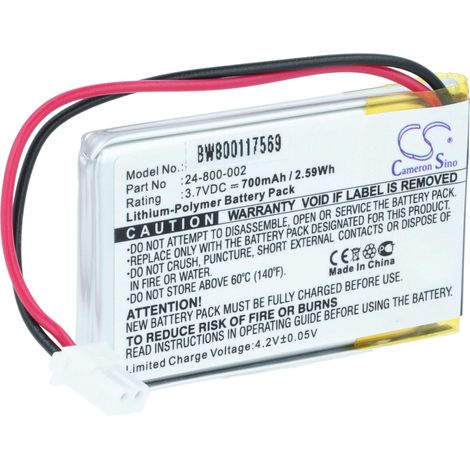 vhbw Batería recargable compatible con Solar LED Light SL-24000 lámpara solar (700 mAh, 3,7 V, polímero de litio)