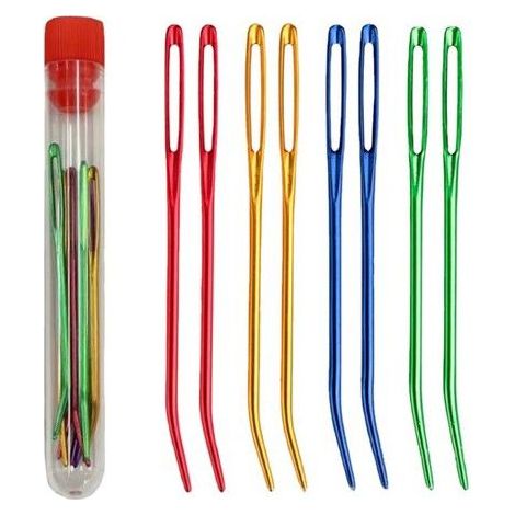Aiguilles à Gros Yeux, 8 pièces Aiguilles à Fil à Coudre Outils de Couture Fil Aiguilles à Tricoter avec Bouteille (1/5)
