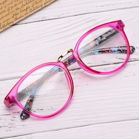 Lunettes de lecture à charnière à ressort pour presbytes, pour hommes et femmes, avec étui de rangement (+150, monture violette) (1/5)