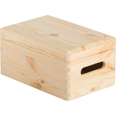 Astigarraga caja de almacenamiento de madera de pino macizo 30x20x14 cm